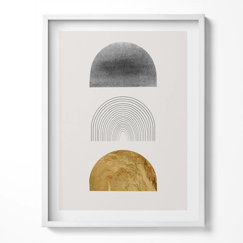 Tablou rama Forme minimaliste abstracte boho cu aur