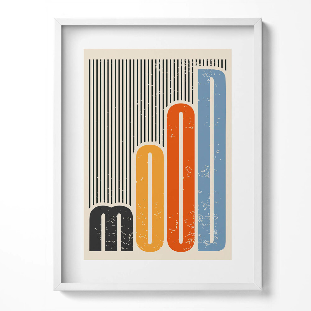 Tablou living cu rama „Litere colorate moderniste «starea de spirit»”