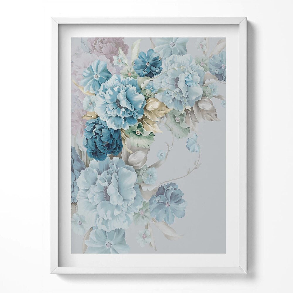 Tablou living cu rama O pictură cu flori delicate de bujor