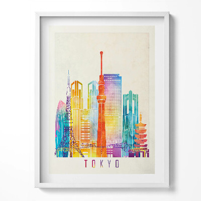 Tablou rama O ilustrație colorată a orașului Tokyo din Japonia