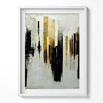 Tablou living cu rama Artă abstractă cu aur