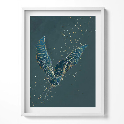 Tablou living cu rama Macara abstractă în aur