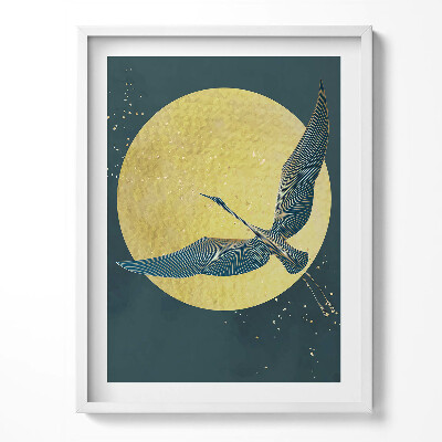 Tablou rama Macara abstractă pe soarele auriu