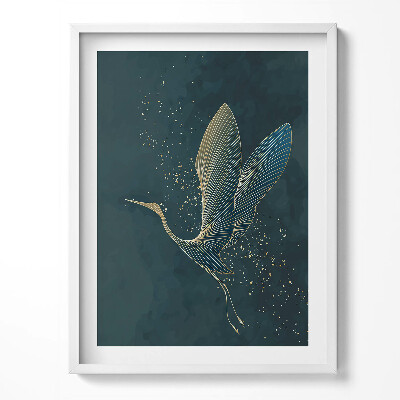 Tablou living cu rama Macara abstractă în aur