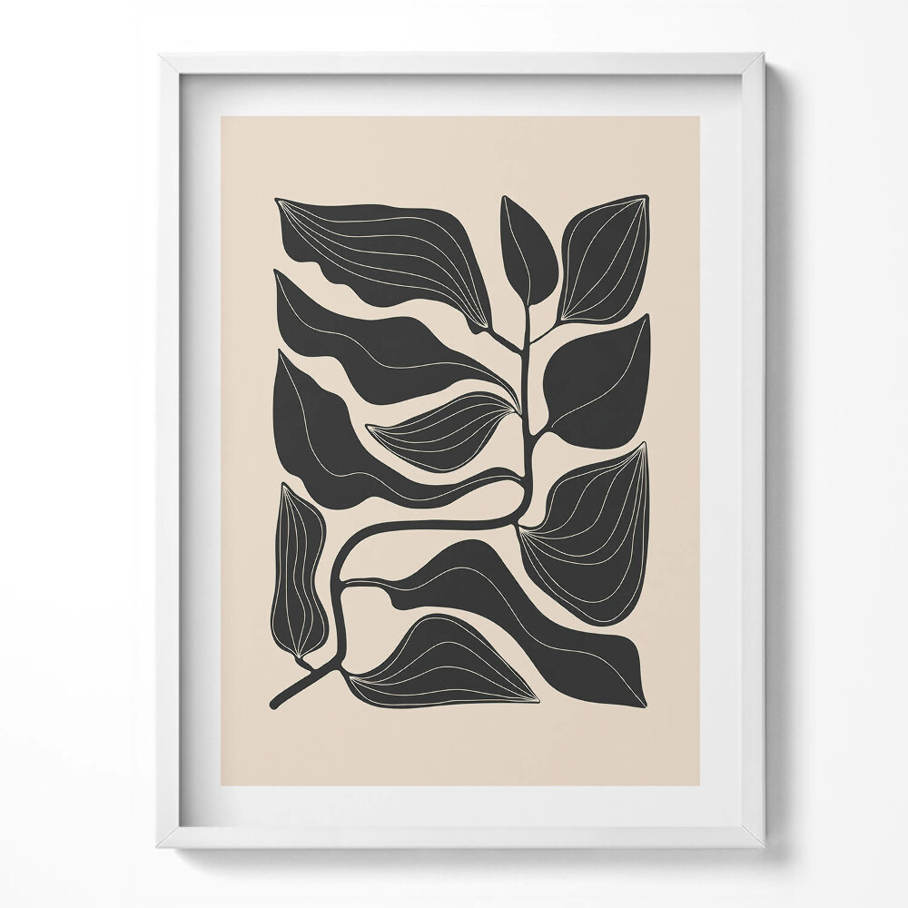 Tablou rama Ilustrație minimalistă a frunzelor de plante