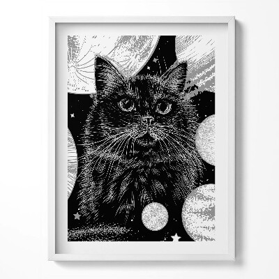 Tablou rama Pisica Neagră Magică și Spațiul