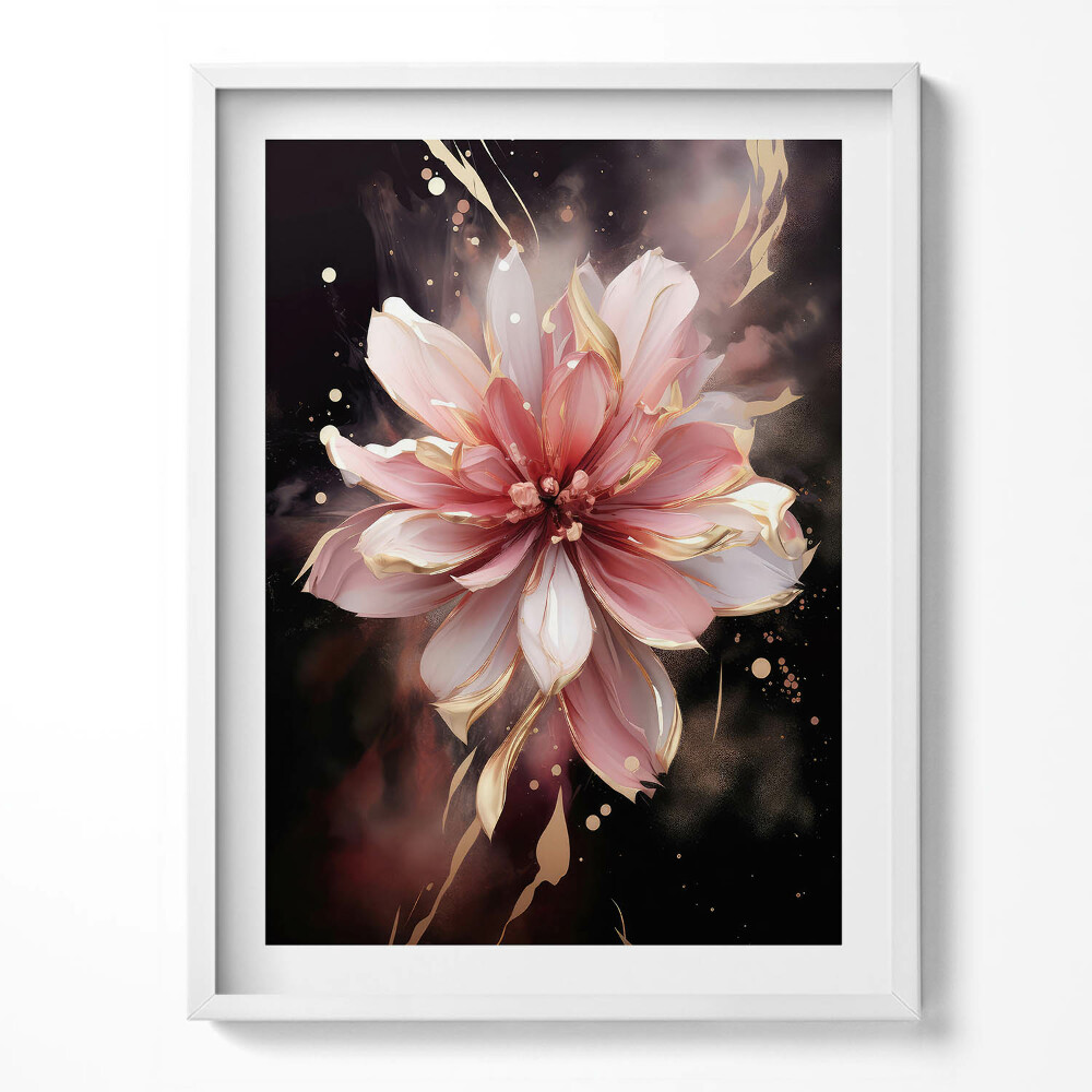 Tablou living cu rama Floare pictată romantică