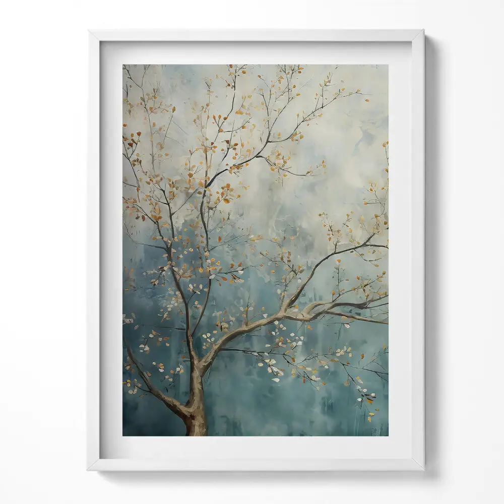 Tablou living cu rama Ramuri de copac pictate