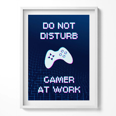 Tablou rama Inscripție pentru jucător «Nu deranjați jucătorul la serviciu»