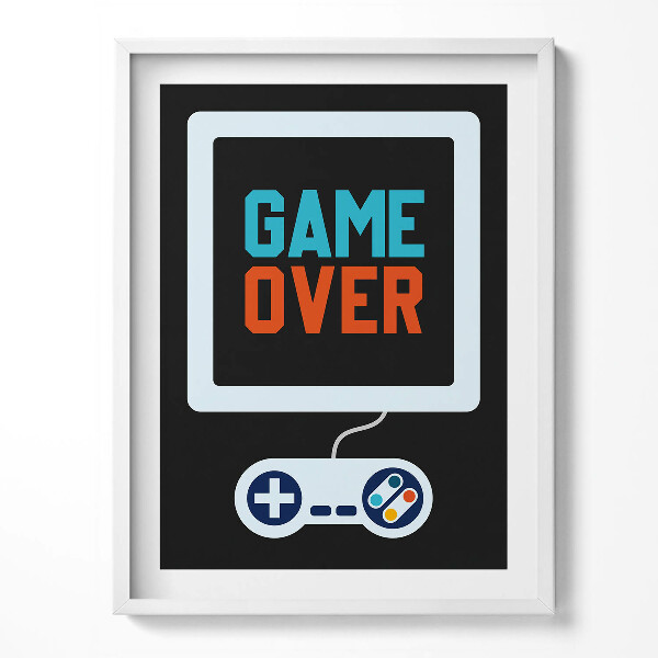 Tablou living cu rama „Inscripție pentru jucătorul «Game over»”