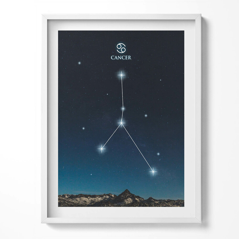 Tablou living cu rama Constelația zodiacală Rac