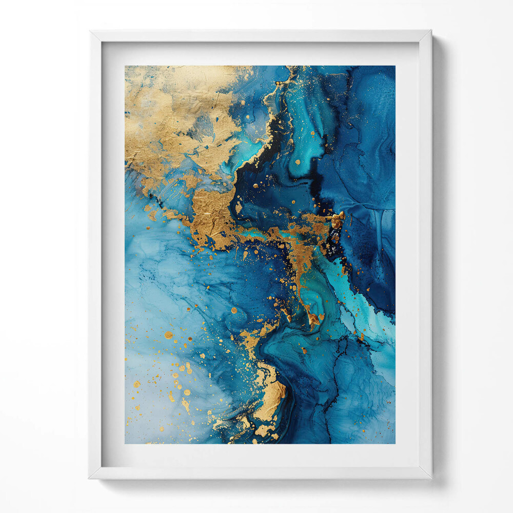 Tablou living cu rama Glamour abstract cu aur