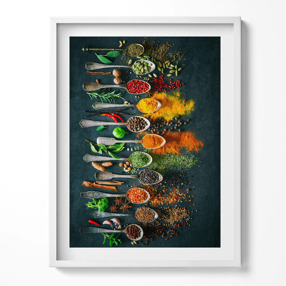 Tablou rama Linguri cu condimente colorate