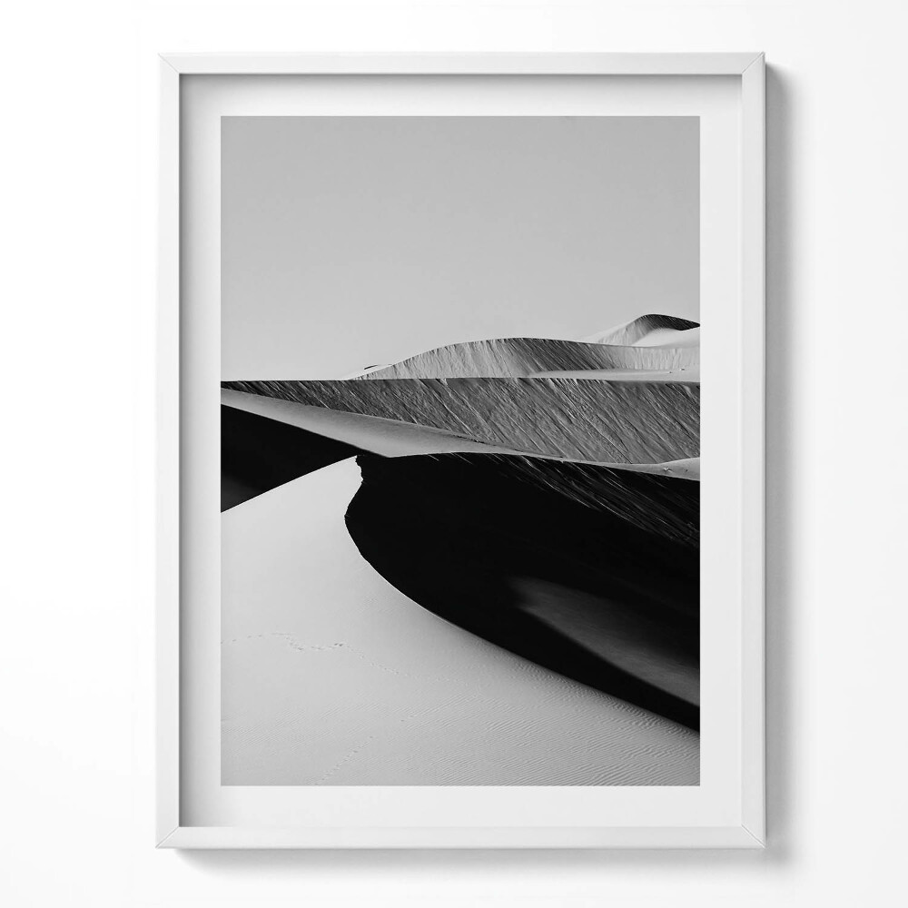 Tablou living cu rama Peisaj deșertic minimalist alb-negru