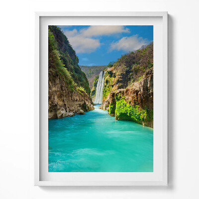 Tablou rama Cascadă și râu tropical