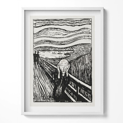 Tablou rama „Schiță din «Țipătul» de Edvard Munch”