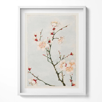Tablou rama Ilustrație minimalistă a unei ramuri cu flori