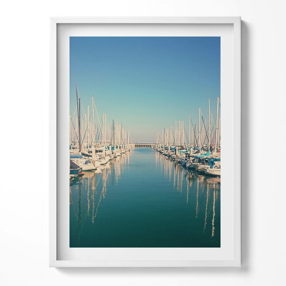 Tablou living cu rama Bărci pe apa lacului