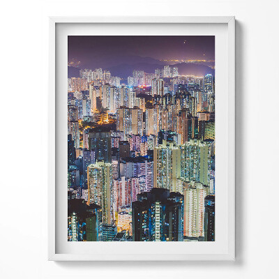 Tablou living cu rama Orașul iluminat noaptea