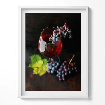 Tablou rama Un pahar de vin și struguri