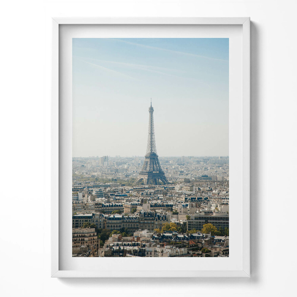 Tablou living cu rama Panoramă a Turnului Eiffel din Paris, Franța