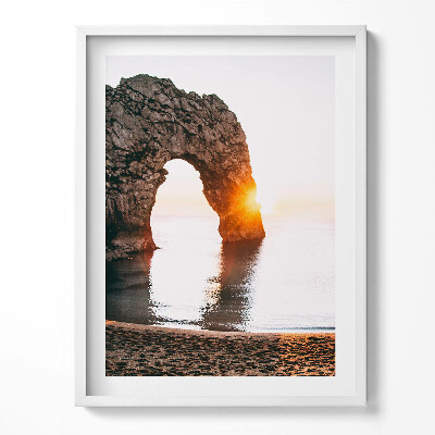 Tablou living cu rama Stânci de pe malul mării, plajă și soare