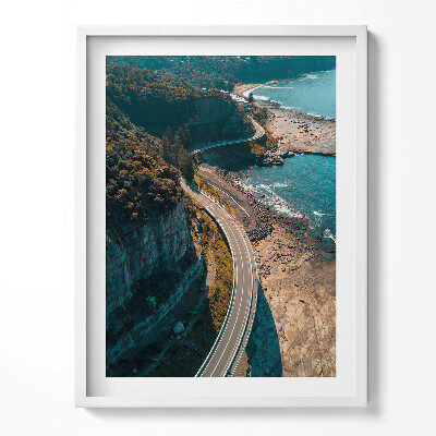 Tablou living cu rama Vedere aeriană a drumului de coastă