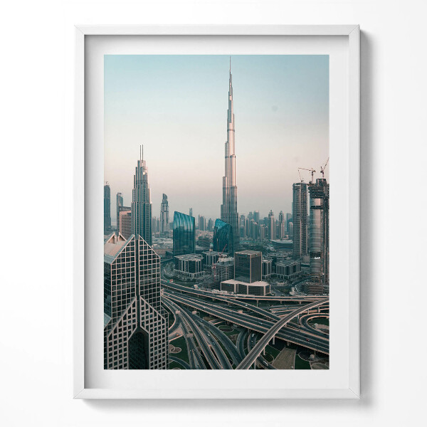 Tablou living cu rama Dubaiul modern din perspectivă