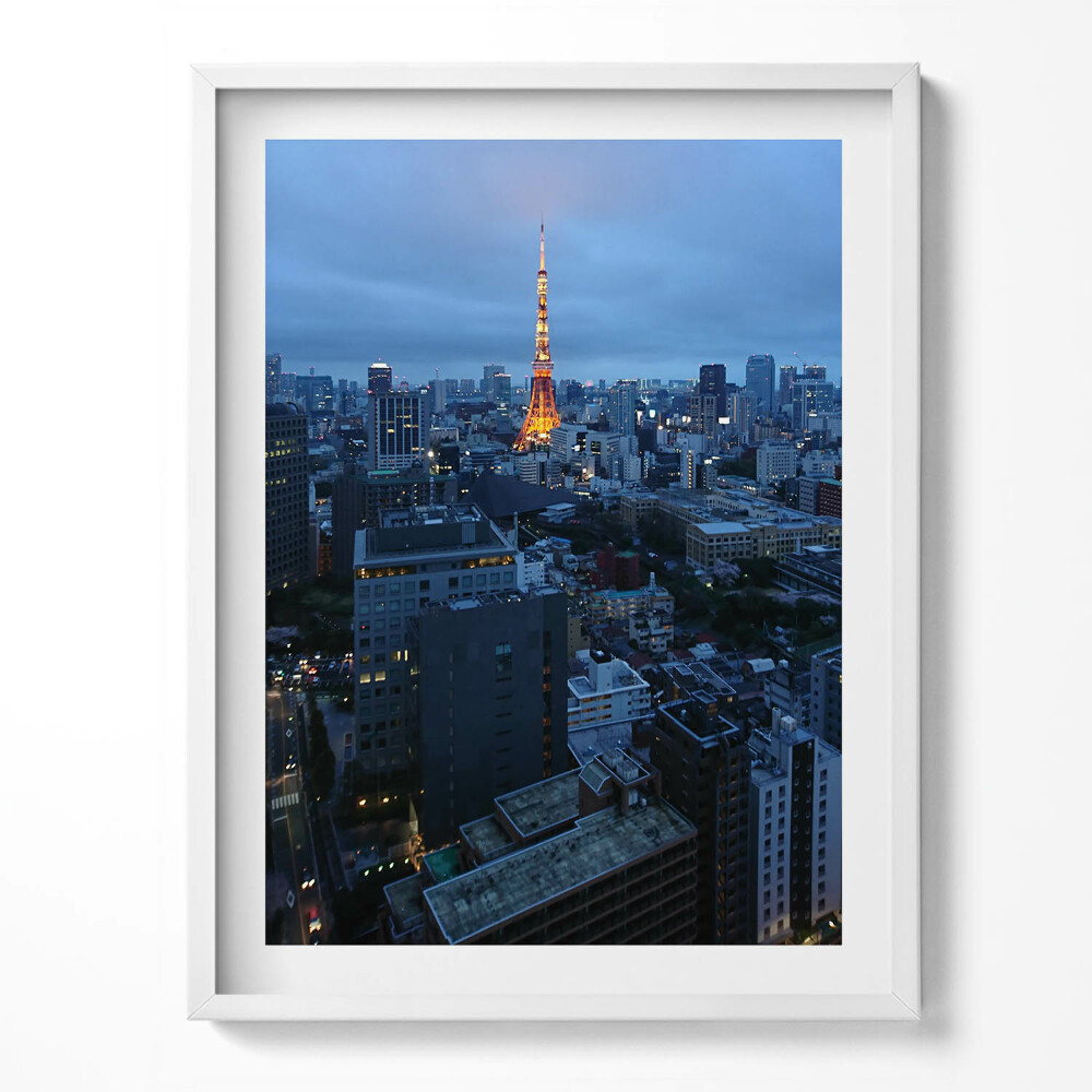 Tablou rama Panoramă de seară a orașului Tokyo