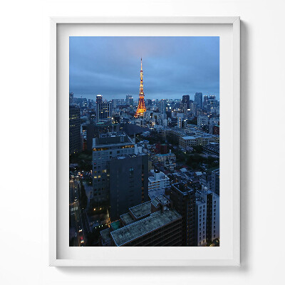 Tablou rama Panoramă de seară a orașului Tokyo
