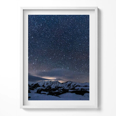 Tablou living cu rama Stele noaptea pe cerul munților