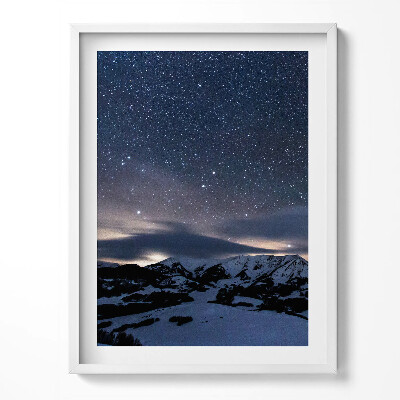 Tablou living cu rama Stele noaptea pe cerul munților