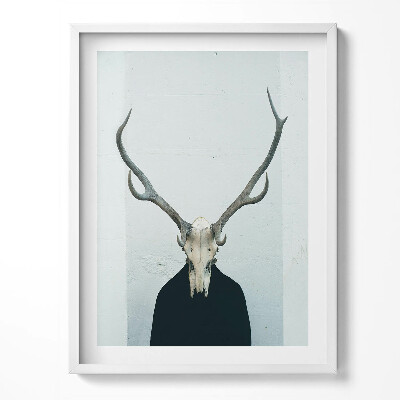 Tablou rama Bărbat cu craniu de cerb