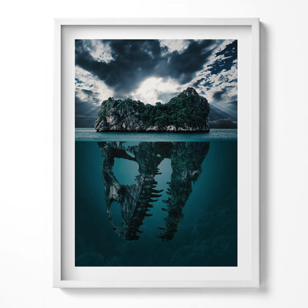 Tablou rama Ilustrație abstractă a unei insule a craniilor