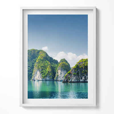 Tablou rama Mare și stânci turcoaz