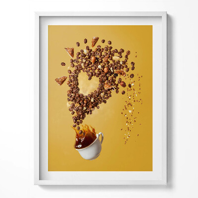 Tablou rama Ceașcă de cafea și cereale abstracte