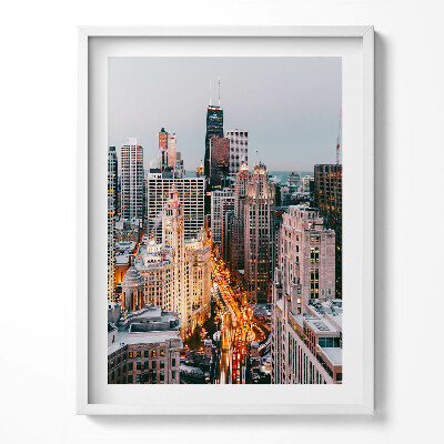 Tablou rama Panoramă a unui oraș mare seara