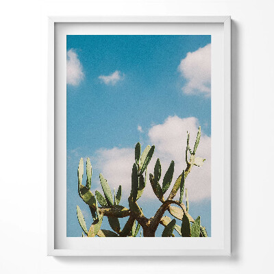 Tablou living cu rama Cactus pe fundalul cerului
