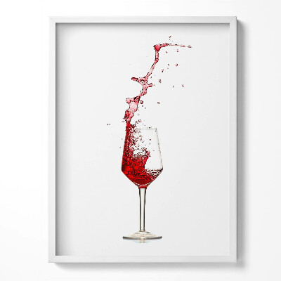 Tablou living cu rama Un pahar de vin roșu turnat