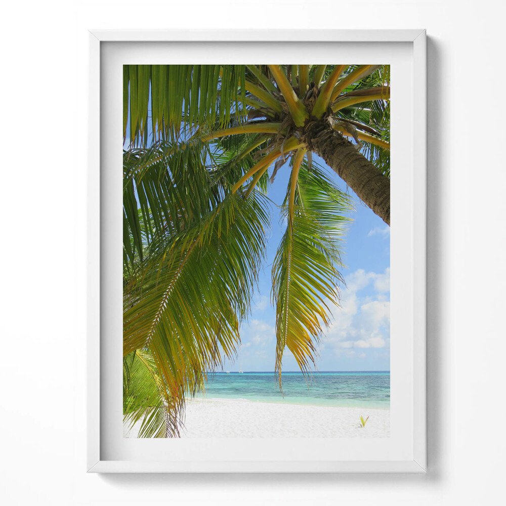 Tablou rama Vacanță pe plajă cu palmieri și ocean