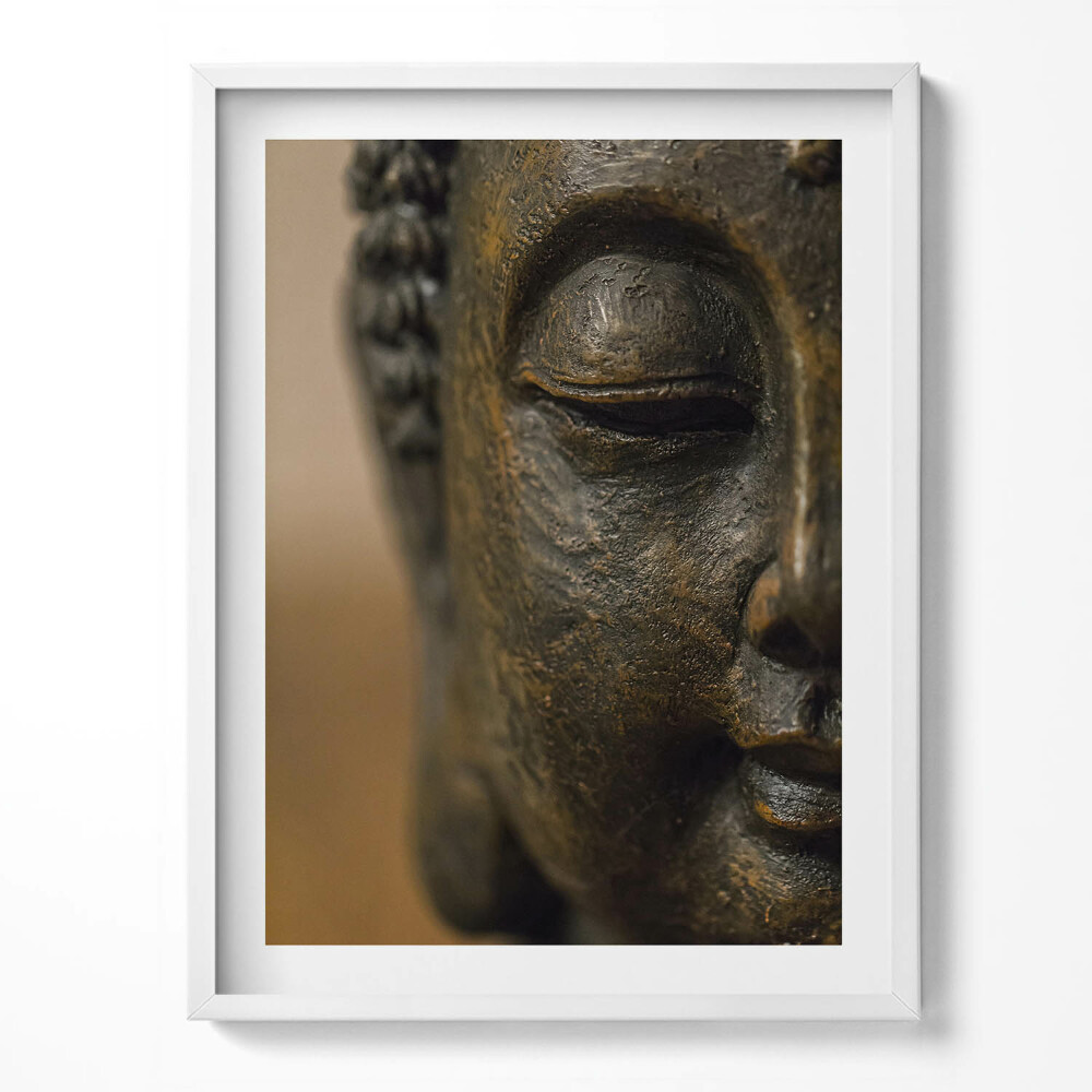 Tablou rama Fața unei statui zen a lui Buddha