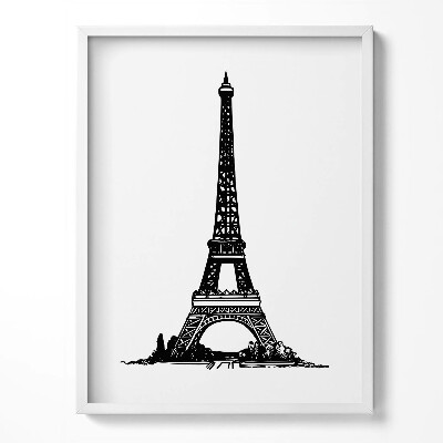 Tablou living cu rama Ilustrație a Turnului Eiffel