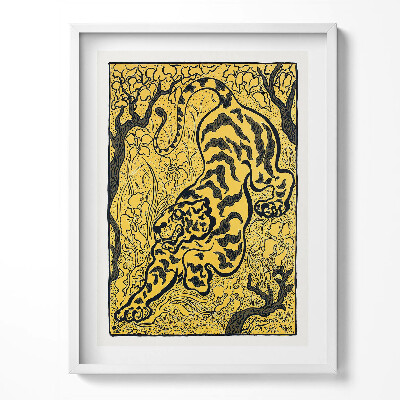 Tablou living cu rama Ilustrație tigru chinezesc