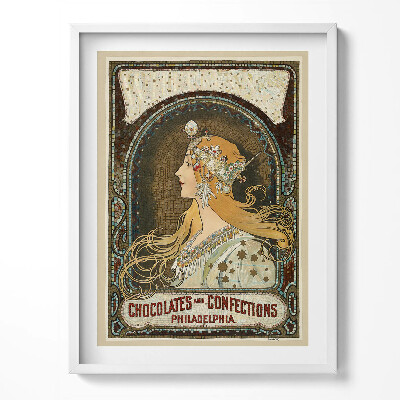 Tablou living cu rama Ilustrație a unei femei - Alfons Mucha