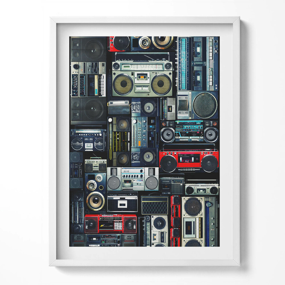 Tablou rama Muzică - Boombox vintage