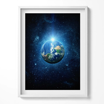 Tablou living cu rama NASA - Pământul, Galaxia și Soarele