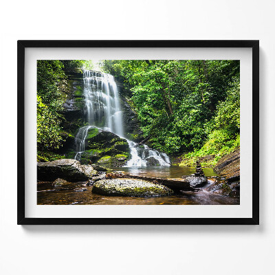 Tablou living cu rama Pădurea cu cascade