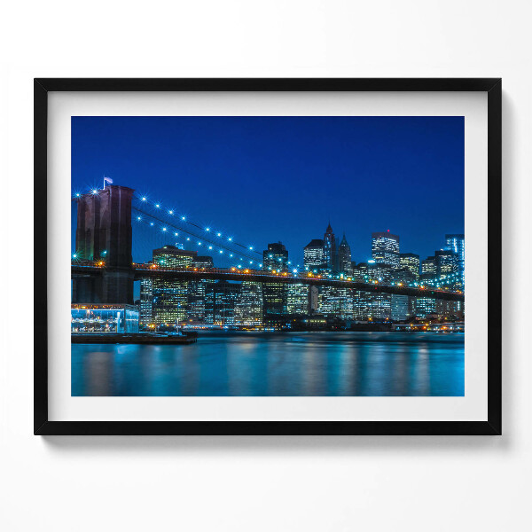 Tablou rama Podul Brooklyn noaptea - New York