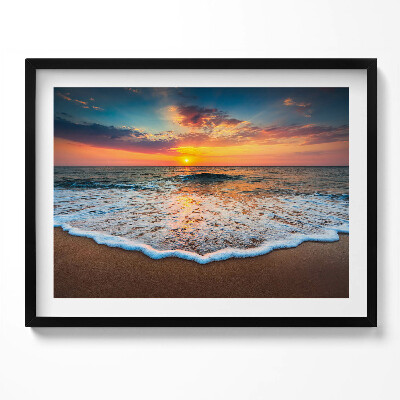 Tablou living cu rama Peisaj cu apusul soarelui peste mare