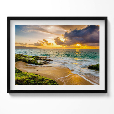 Tablou living cu rama Malul plajei la apus